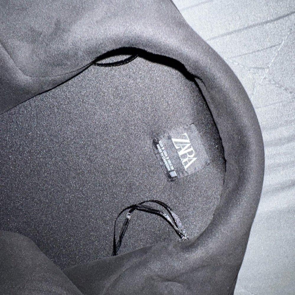 Zara Black Microfiber Suede Textured Long Jacket - Picture 4 of 9
